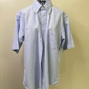 Hill & Archer Mens Blue Button Down Short Sleeve Dress Shirt‎ Size 16